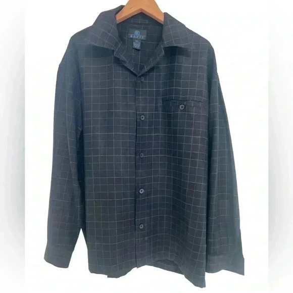Bazzi New with tags Men’s Button Front Long Sleeve Black Plaid Size XXL - Picture 1 of 5
